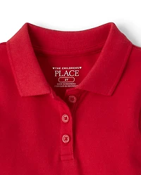 Toddler Girls Uniform Soft Pique Polo Dress