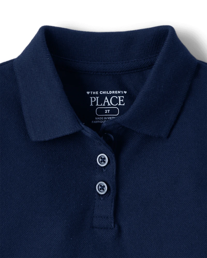 Toddler Girls Uniform Soft Pique Polo Dress