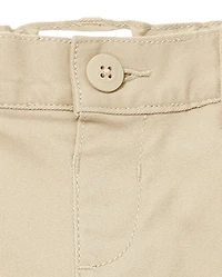 Toddler Girls Uniform Ruffle Stretch Skinny Chino Pants