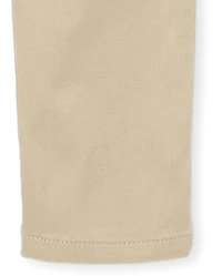 Toddler Girls Uniform Ruffle Stretch Skinny Chino Pants