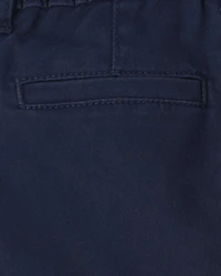 Toddler Girls Uniform Ruffle Stretch Skinny Chino Pants