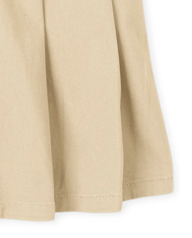 Girls Uniform Stretch Pleated Skort