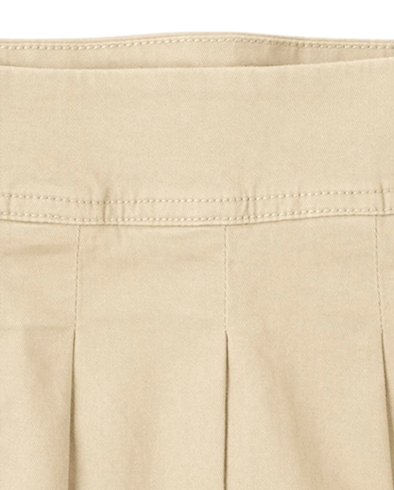 Girls Uniform Stretch Pleated Skort