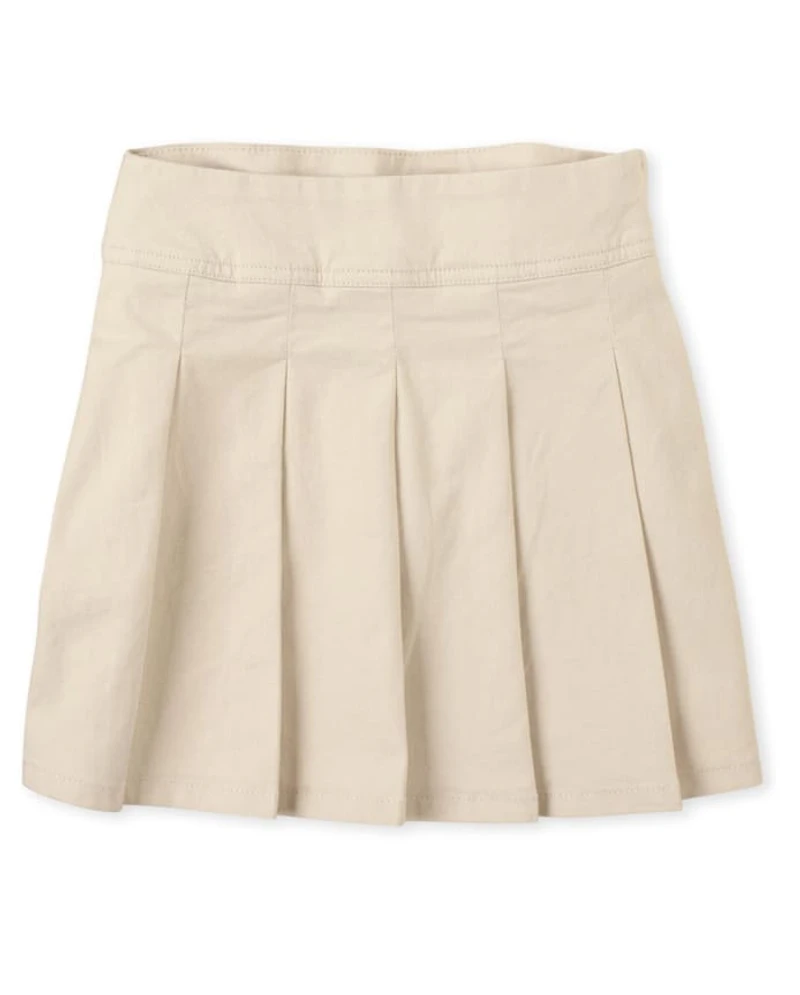Girls Uniform Stretch Pleated Skort