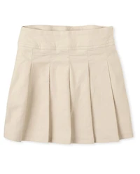 Girls Uniform Stretch Pleated Skort