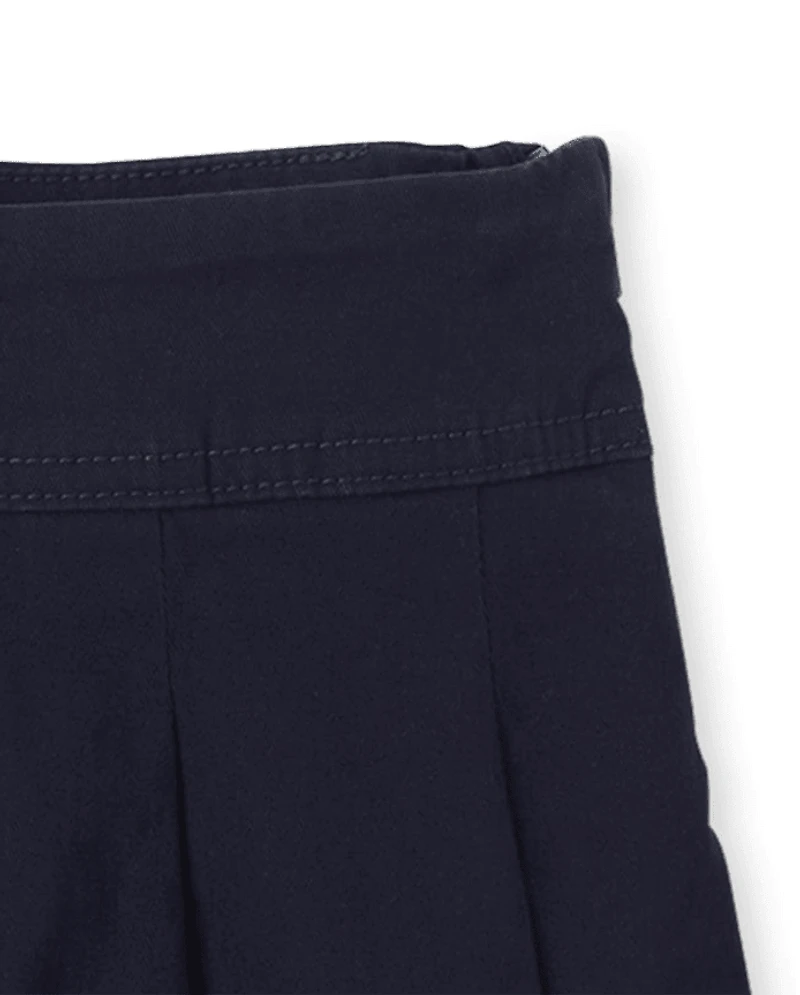 Girls Uniform Stretch Pleated Skort