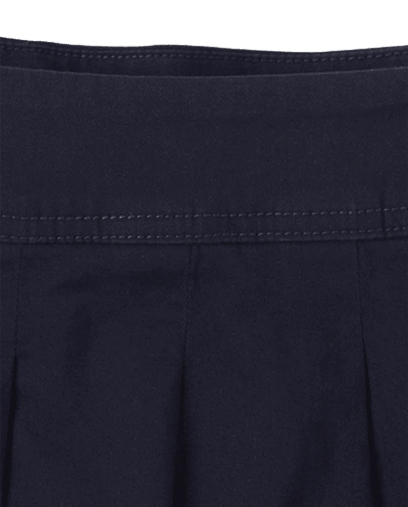 Girls Uniform Stretch Pleated Skort