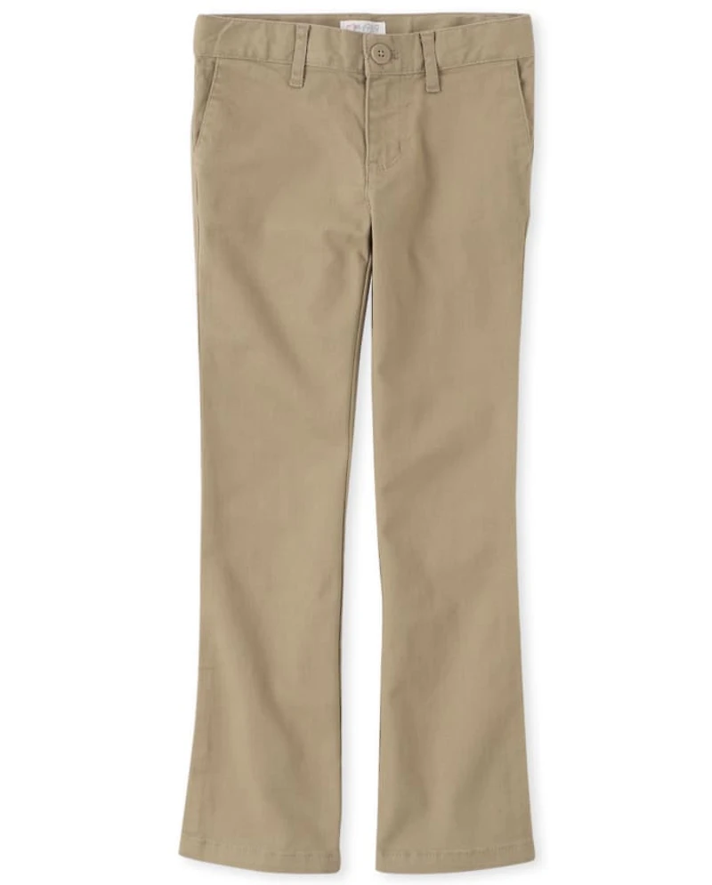 Girls Uniform Stretch Bootcut Chino Pants