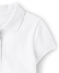 Girls Uniform Soft Stretch Pique Polo