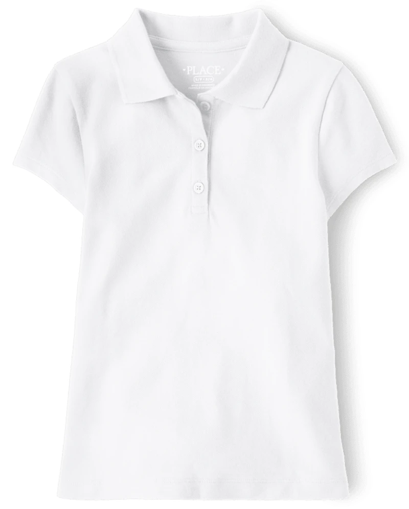 Girls Uniform Soft Stretch Pique Polo