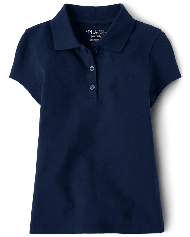 Girls Uniform Soft Stretch Pique Polo