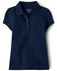 Girls Uniform Soft Stretch Pique Polo