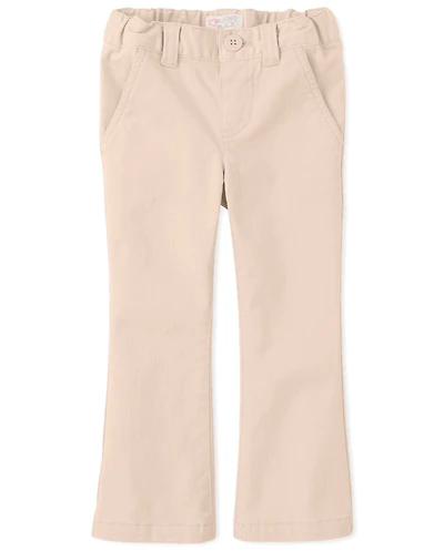 Pantalon chino bootcut uniforme pour toute-petite fille