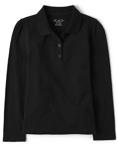 Polo piqué extensible et doux pour uniforme filles