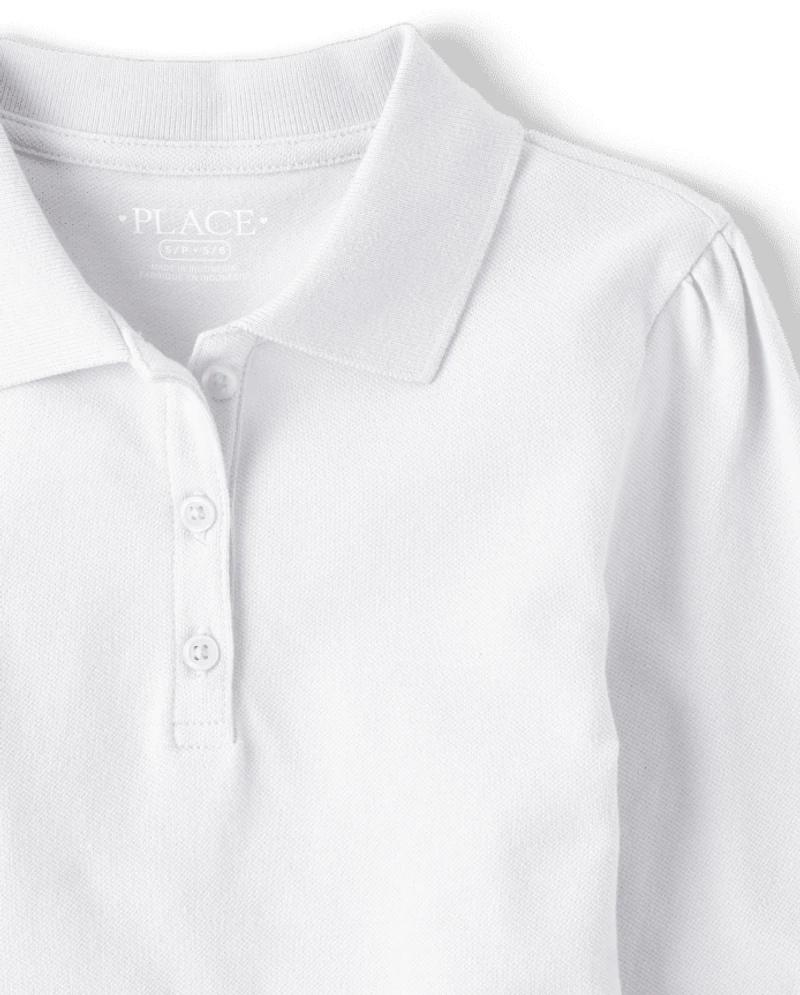 Polo piqué extensible et doux pour uniforme filles