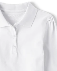 Polo piqué extensible et doux pour uniforme filles
