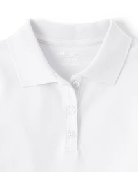 Polo en piqué extensible doux pour uniformes de filles
