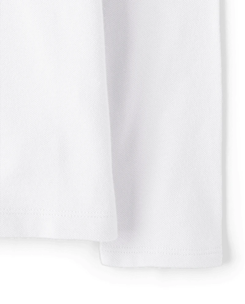 Polo en piqué extensible doux pour uniformes de filles