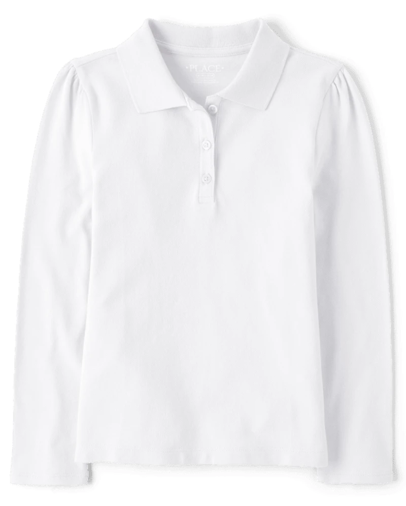 Polo piqué extensible et doux pour uniforme filles