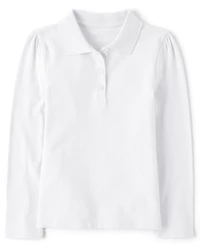 Polo piqué extensible et doux pour uniforme filles
