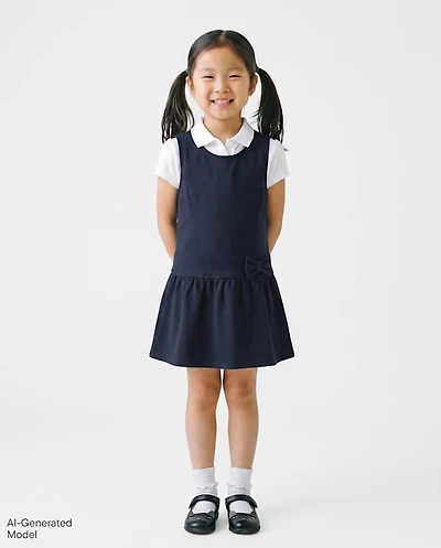 Toddler Girls Uniform Bow Jumper