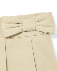 Toddler Girls Uniform Bow Stretch Pleated Skort