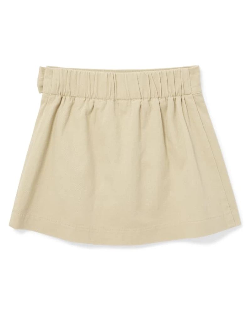Toddler Girls Uniform Bow Stretch Pleated Skort