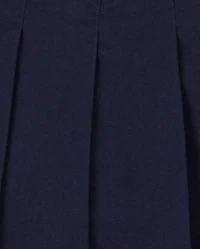 Toddler Girls Uniform Bow Stretch Pleated Skort