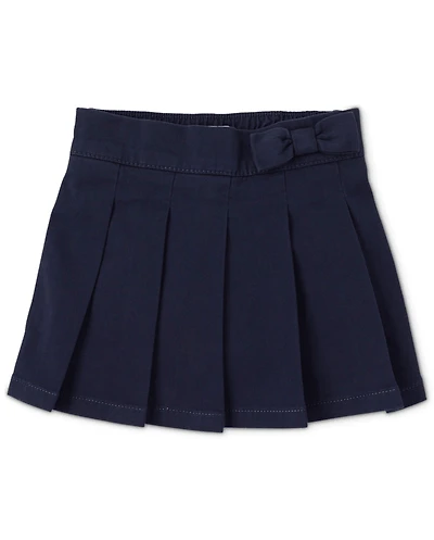 Toddler Girls Uniform Bow Stretch Pleated Skort