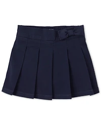 Toddler Girls Uniform Bow Stretch Pleated Skort