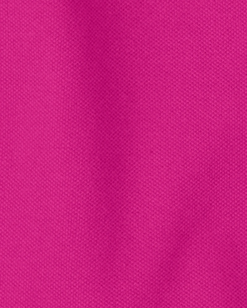 Polo en piqué d'uniforme à volants pour fille