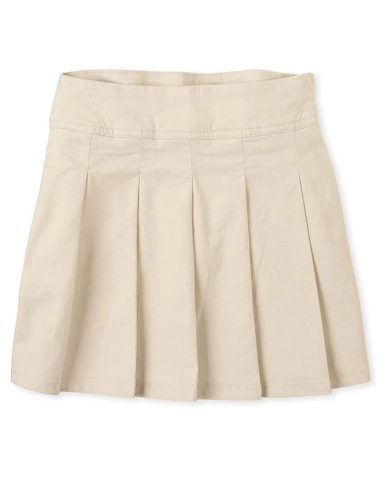 Jupe-short plissée extensible pour uniforme de fille