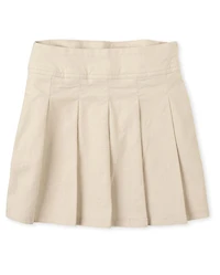 Girls Uniform Stretch Pleated Skort