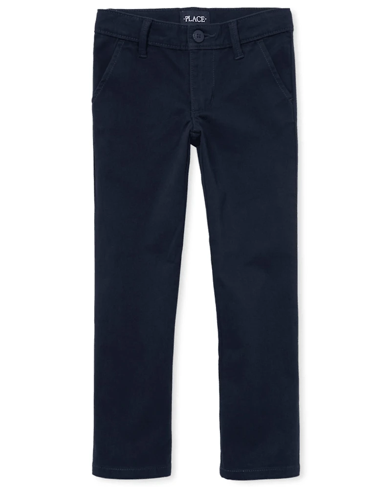 Girls Uniform Stretch Skinny Chino Pants - Plus