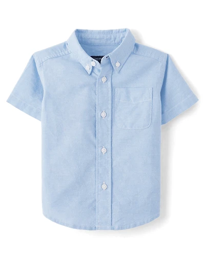 Chemise Oxford boutonnée uniforme pour bébé et tout-petit garçon