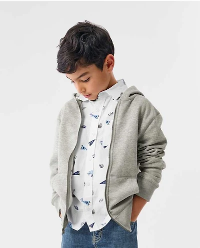 Boys Fleece Zip Up Hoodie