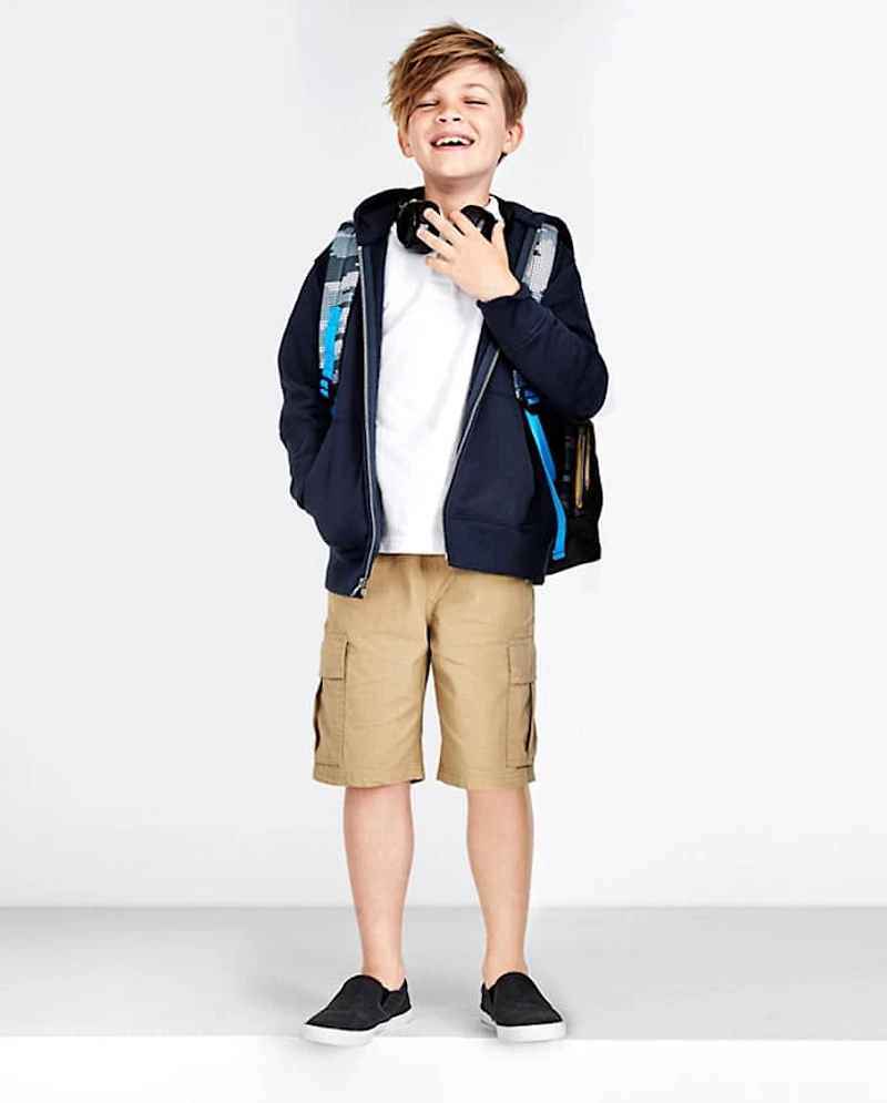 Boys Ripstop Pull On Cargo Shorts