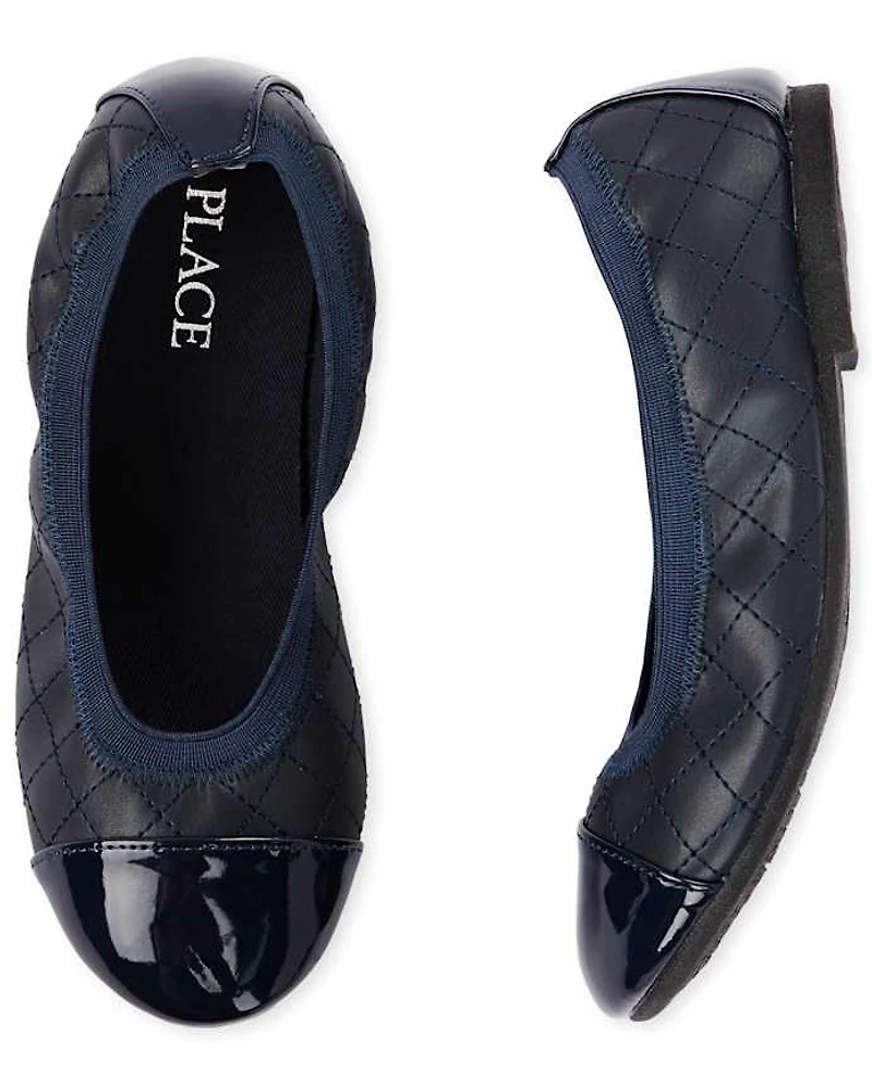 Girls Quilted Ballet Flats