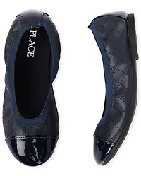 Girls Quilted Ballet Flats