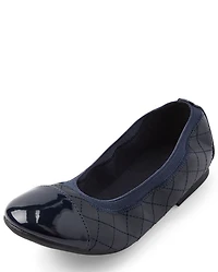 Girls Quilted Ballet Flats