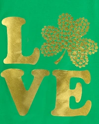 Girls Love Shamrock Graphic Tee