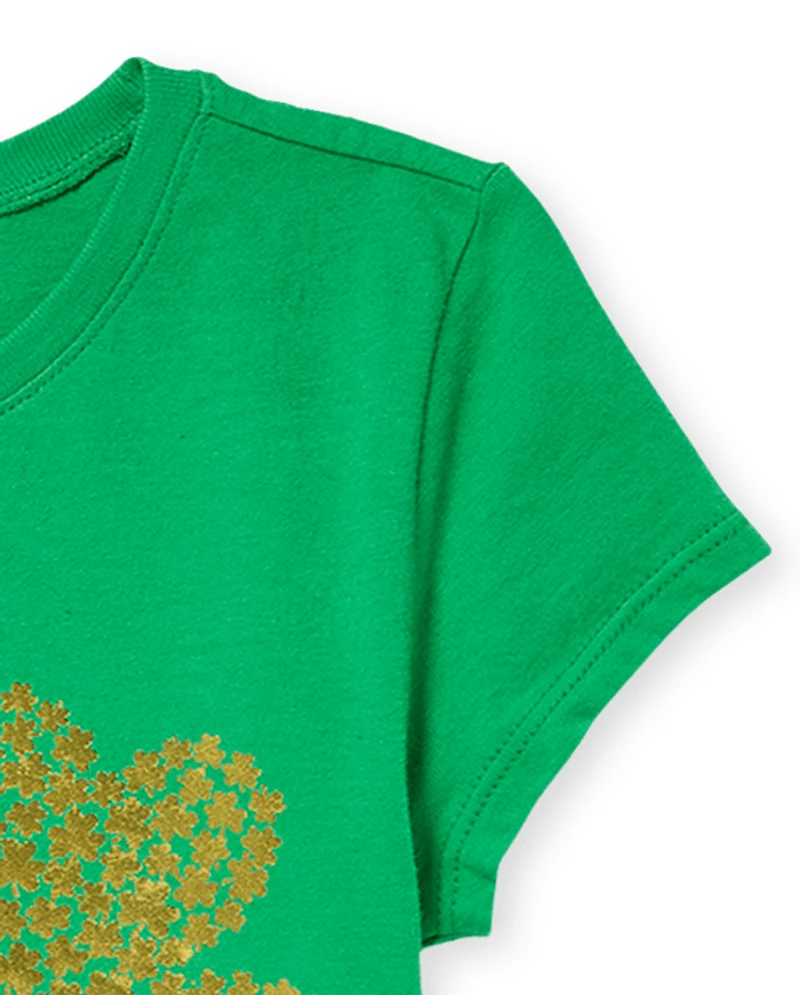 Girls Love Shamrock Graphic Tee