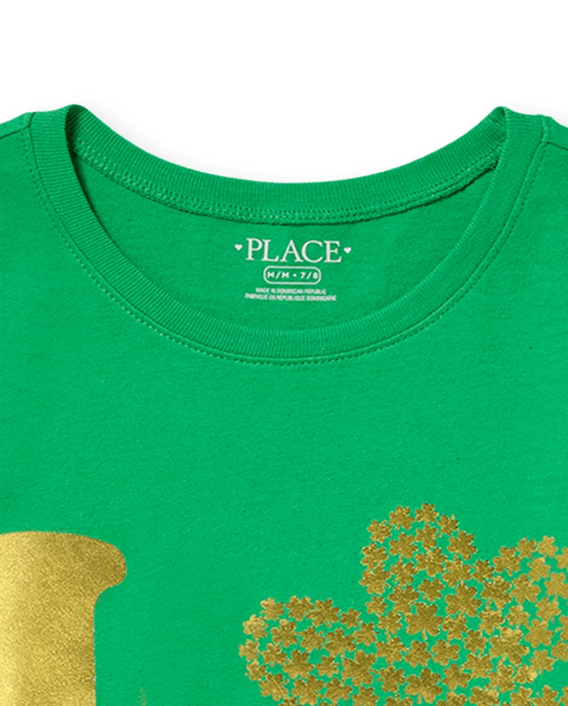 Girls Love Shamrock Graphic Tee