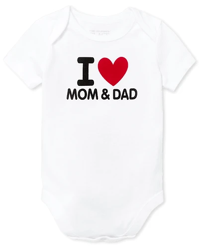 Baby Mom And Dad Graphic Bodysuit