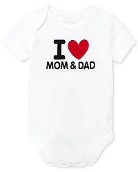 Baby Mom And Dad Graphic Bodysuit