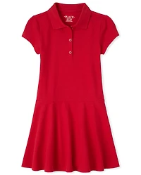 Girls Uniform Soft Pique Polo Dress
