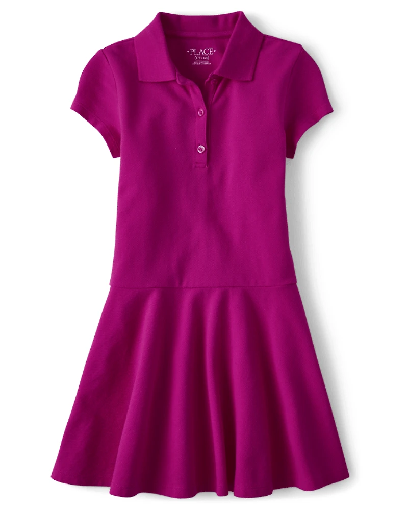 Girls Uniform Soft Pique Polo Dress