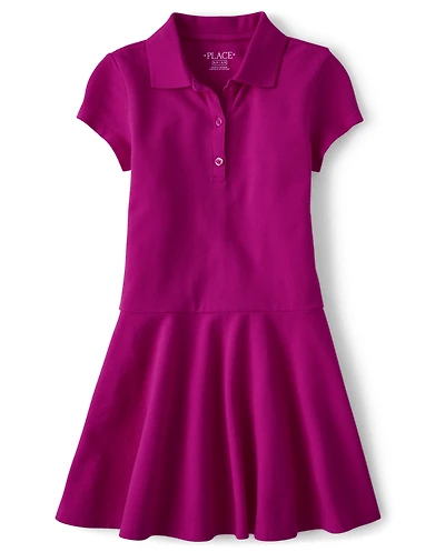Girls Uniform Soft Pique Polo Dress