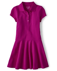 Girls Uniform Soft Pique Polo Dress