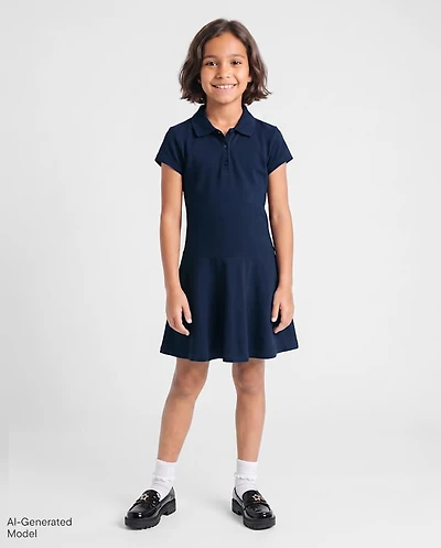 Girls Uniform Soft Pique Polo Dress